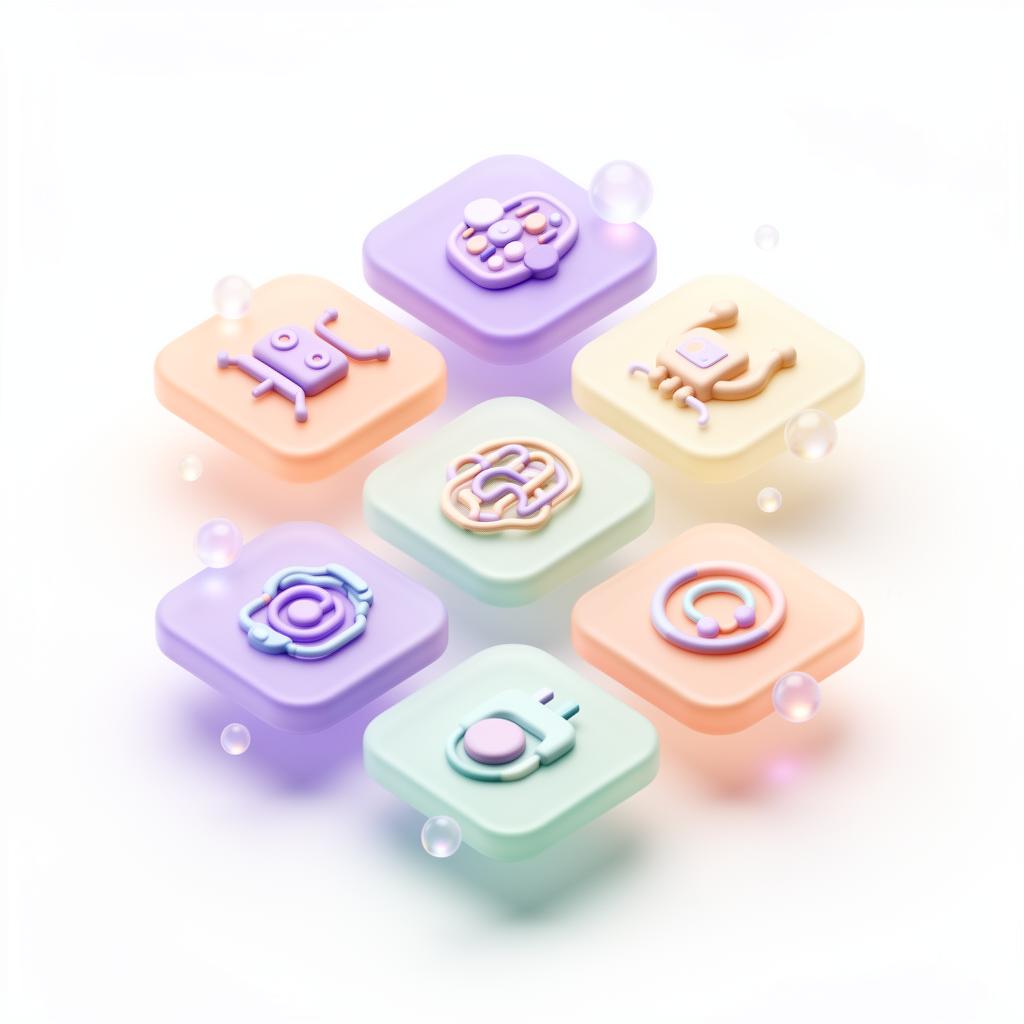 3D bento illustration of AI tool icons